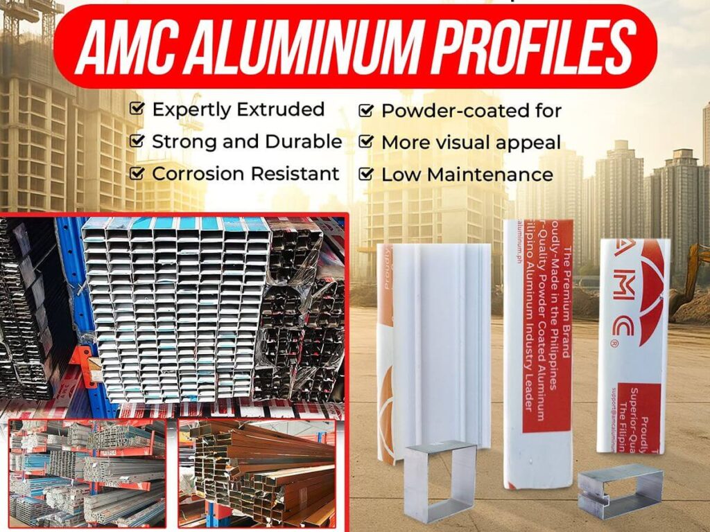 Aluminum window frames being fabricated with profiles for efficient project production