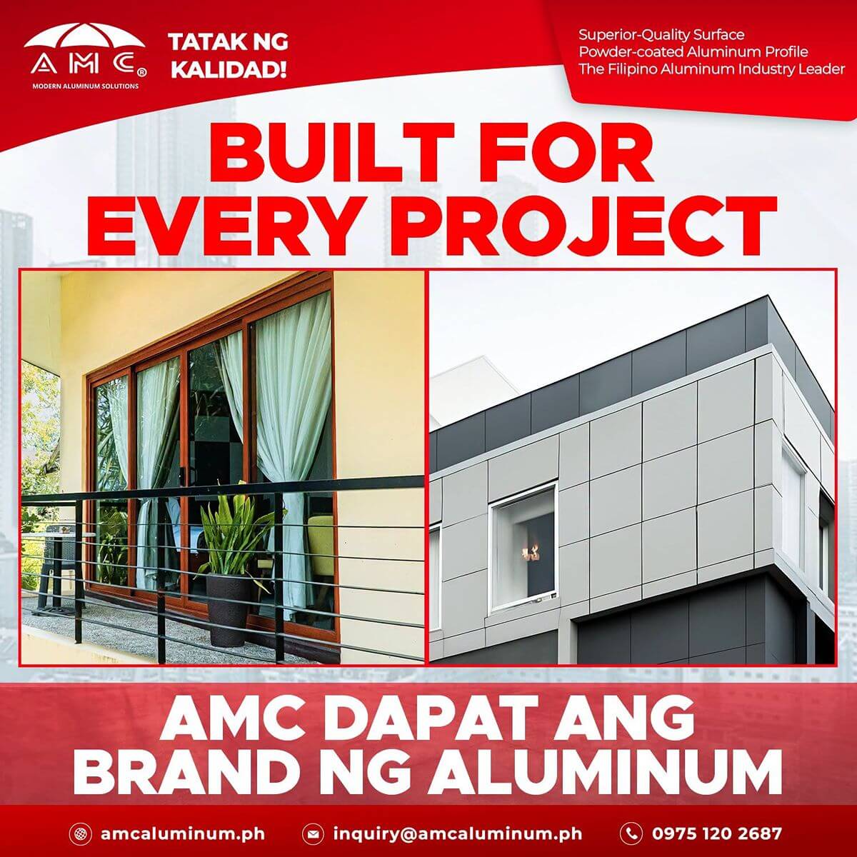 AMC Aluminum products built for residential and commercial projects using quality aluminum profiles
