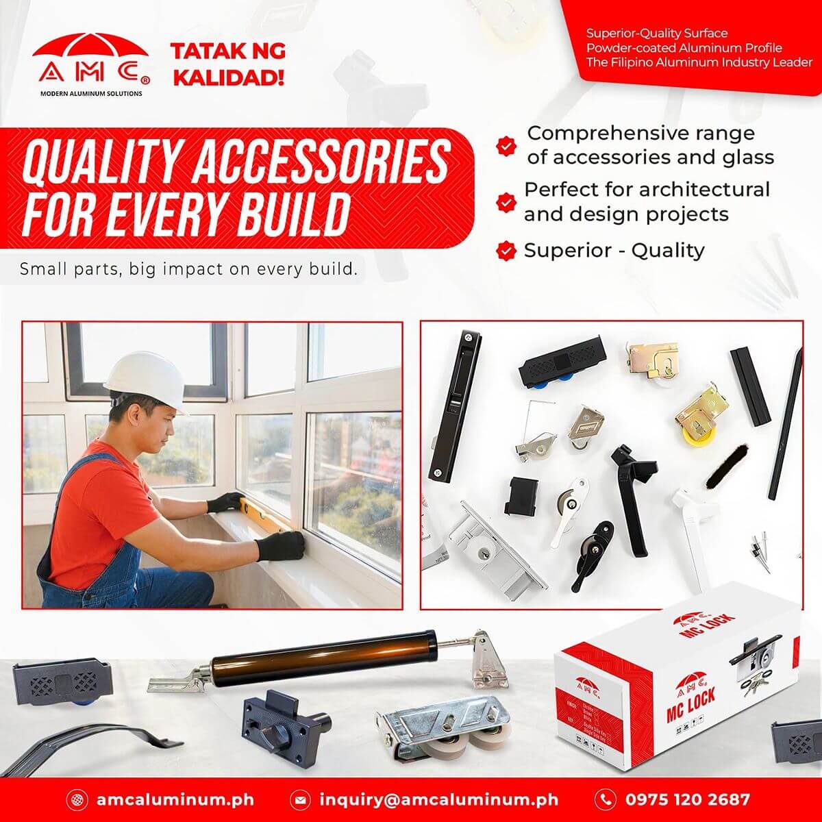 AMC Aluminum accessories for every build, supporting reliable window and door profile performance